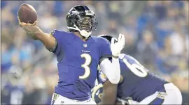  ?? AP FILE PHOTO ?? Baltimore kept Robert Griffin III as its third QB, behind Joe Flacco and Lamar Jackson.