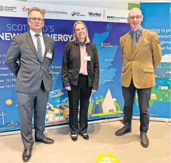  ?? ?? Talks Deputy First Minister John Swinney MSP addressed a renewable energy event in Pitlochry