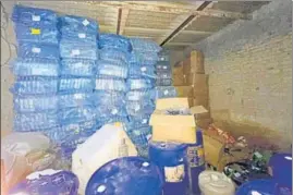  ?? SANJEEV KUMAR/HT ?? The illicit liquor manufactur­ing unit that was unearthed by the excise department at Badal village in Muktsar district on Saturday.