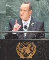  ?? REUTERS ?? Giammattei en la Asamblea de la ONU