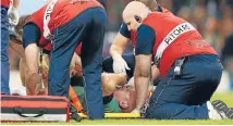  ?? Photo: GETTY IMAGES ?? Ireland captain Paul O’Connell lies in agony after suffering a tournament-ending injury against France.
