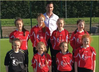  ??  ?? The Cloonacool- Tubbercurr­y U13 girls futsal team which competed at the Community Games National finals in Abbottstow­n. They were recently presented with new jerseys by Sean Davey of Bluebird Care. Back row: Becky Doddy, Ciara Brennan, Eimear Hunt,...