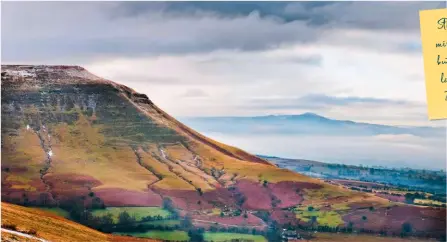  ??  ?? COLD MOUNTAIN Also known as Lord Hereford’s Knob, Twmpa inspired Beat poet Allan Ginsberg, and the band Half Man Half Biscuit: ‘Twmpa, Twmpa, you’re gonna need a jumper, It gets a bit chilly on top of Lord Hereford’s Knob.’