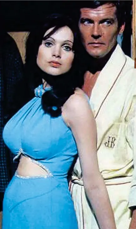  ??  ?? Sheer magnetism: Madeline Smith and Roger Moore had zip trouble on Live And Let Die (inset)