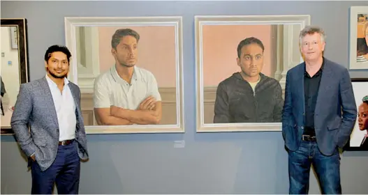  ??  ?? It was just the other day that portraits of the two Lankan legends went on display at the Lord's hallways, courtesy, artist Antony Williams