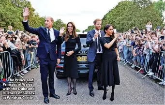  ?? ?? ■ The Prince and Princess of Wales with the Duke and Duchess of Sussex at Windsor Castle