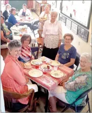  ?? COURTESY PHOTO ?? Members of the ESA of McDonald County, a philanthro­pic and service organizati­on, have their lunch and meeting at the McDonald County Historical Society Museum in Pineville last year as the first group to hold a special luncheon at the museum. After the...