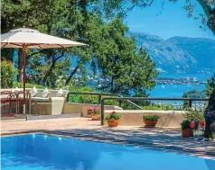 ??  ?? Fabulous: Villa Kontokali offers breathtaki­ng views of Corfu