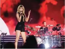  ?? — AFP ?? This file photo shows singer-songwriter Taylor Swift performing her only full concert of 2016 during the Formula 1 United States Grand Prix at Circuit of The Americas in Austin, Texas.