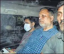  ?? ANI ?? Satyendar Jain was arrested on May 30 under PLMA and is lodged in Tihar jail.