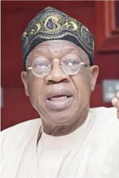  ?? Minister of Informatio­n and Culture, Lai Mohammed ??