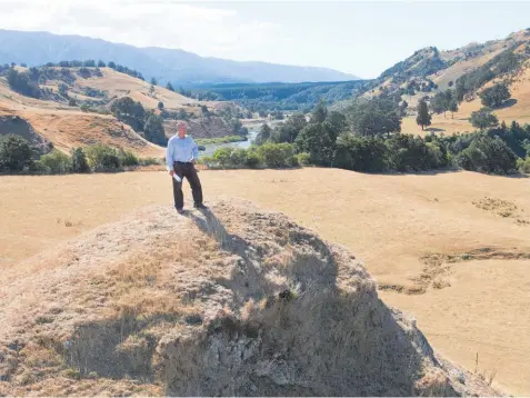  ?? Photo / Mark Mitchell ?? Hawke’s Bay Regional Council chief executive Andrew Newman at the site of the proposed Ruataniwha Dam near Tikokino which has also been given the thumbs down.