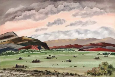  ??  ?? Adolf Dehn (1895-1968), Gunnison Valley, 1941, watercolor on paper, 14¾ x 21½”