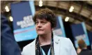  ?? Photograph: James Veysey/ REX/Shuttersto­ck ?? Arlene Foster, leader of the DUP, attends the Conservati­ve party conference in Manchester.