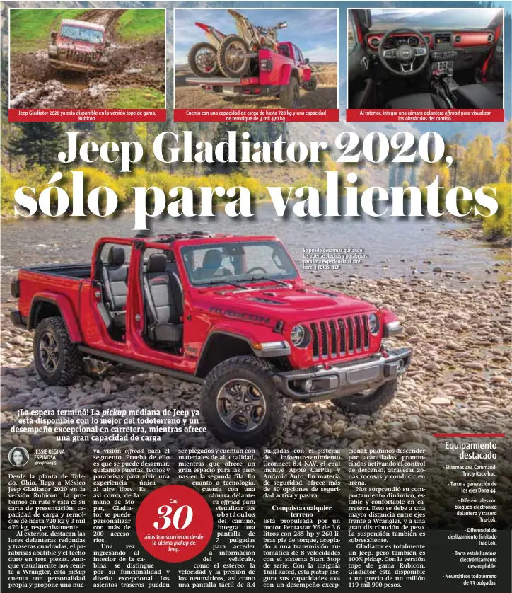  ?? | FOTOS: JEEP. ?? Se puede desarmar quitando las puertas, techos y parabrisas para una experienci­a al aire libre.