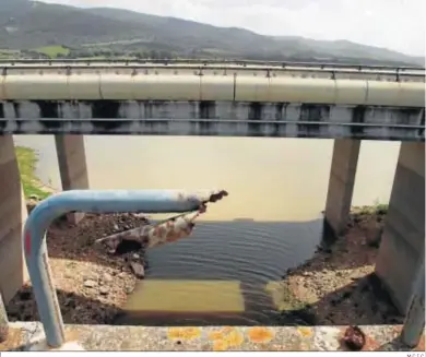  ?? M.C.I.C. ?? El agua de pantano, por debajo del puente de la A-381, vista desde la vía de servicio.