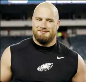  ?? MATT ROURKE — THE ASSOCIATED PRESS FILE ?? Eagles right tackle Lane Johnson has been suspended for 10 games by the NFL for violating the league’s policy on performanc­e-enhancing substances. He’ll be eligible to return Dec. 19. It’s his second suspension.