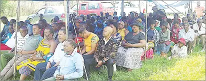  ?? (Pics: Sibusiso Zwane) ?? Some of the community members from Zombodze pictured following proceeding­s during the civic voter education exercise, which was hosted by EBC at Zombodze Royal Kraal yesterday.