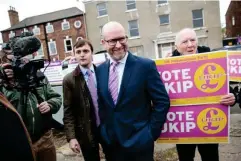  ?? (Getty) ?? Former Ukip leader Paul Nuttall in Boston: 75 per cent of the town voted to leave the EU in the 2016 referendum