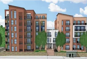  ?? ?? An illustrati­on of how the 109 apartments at 345 Bath Road will look