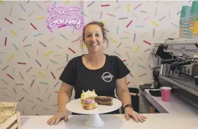  ?? PETER MEECHAM/THE PRESS ?? After running a home baking business, Lisa Stewart has opened Sprinkles Bakehouse, with treats and coffee, at the Emporium on Hilton St in Kaiapoi.