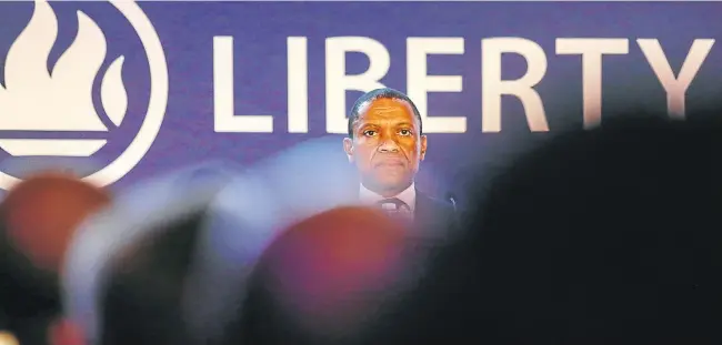  ?? Picture: MOELETSI MABE ?? FACING THE FACTS: The departing CEO of Liberty Life, Thabo Dloti, addresses the media over results from the previous financial year. The picture he painted was not a good one and led to him leaving