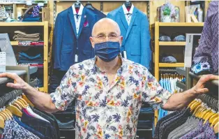 ?? PHOTOS: DAVE SIDAWAY ?? “All of my customers have always worn their masks, so I would assume most are already vaccinated and it won't be an issue,” says Chicselect owner Denis Dufresne.