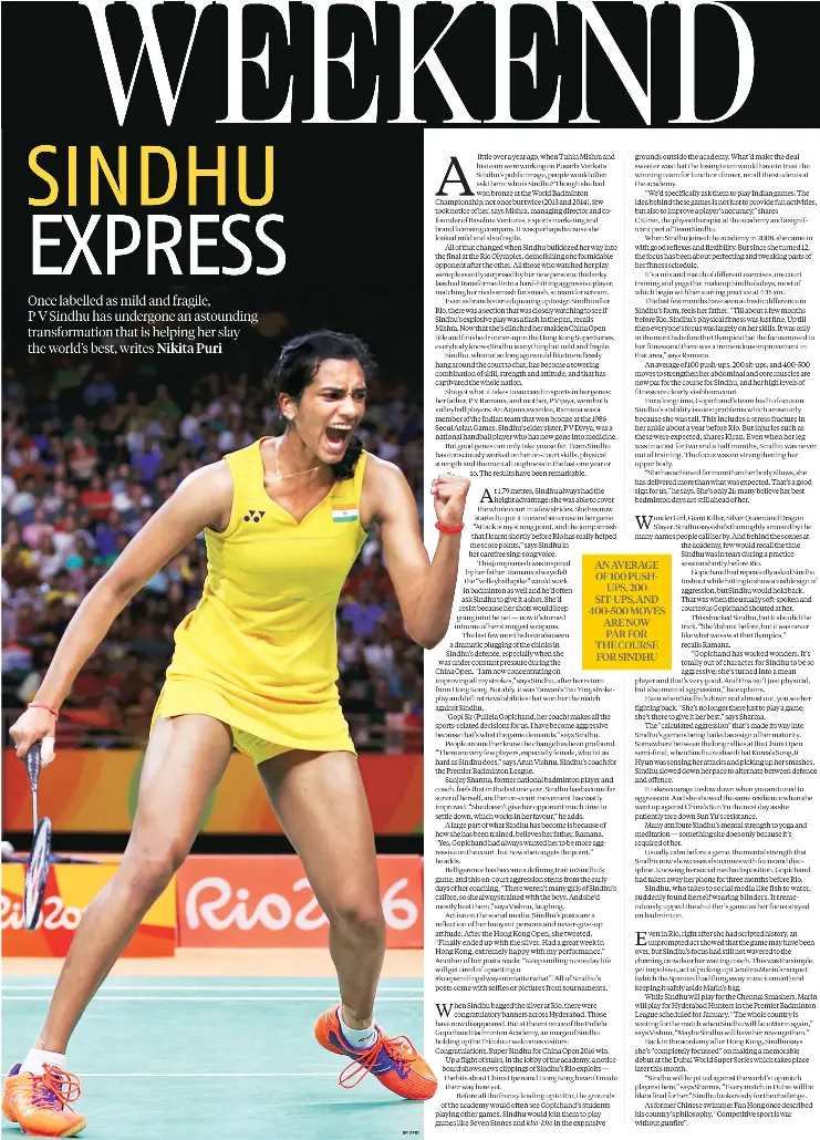 P V Sindhu S Astounding Transformation Pressreader