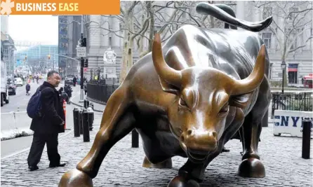  ?? — Reuters ?? The Charging Bull or Wall Street Bull is pictured in the Manhattan borough of New York City, New York, US.