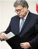  ?? MARK WILSON/GETTY ?? Attorney General William Barr: “We owe it to the victims and their families to carry forward the sentence imposed.”
