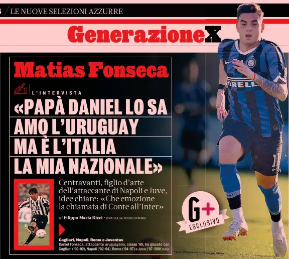  ?? ANSA ?? Cagliari, Napoli, Roma e Juventus
Daniel Fonseca, attaccante uruguayano, classe ’69, ha giocato con Cagliari (‘90-92), Napoli (‘92-94), Roma (‘94-97) e Juve (‘97-2001)