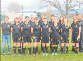  ??  ?? The Valkyries pose in the goalmouth.