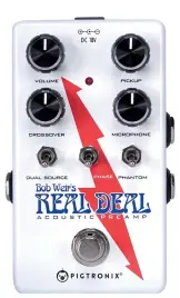  ??  ?? The Pigtronix Bob Weir’s Real Deal acoustic preamp is a tweaker’s delight.