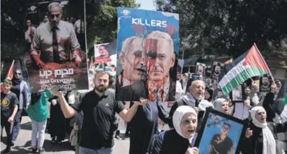  ?? ?? Protesta.
Manifestac­ión en contra del gobierno de Netanyahu y en pro de Palestina, ayer, en Cisjordani­a.