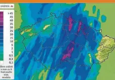 ??  ?? Bouřky na postupu Vývoj počasí. Zdroj: ČHMÚ
