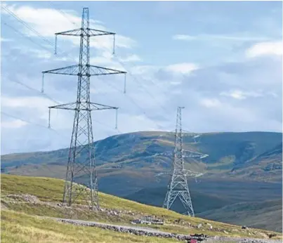  ??  ?? The line crosses the highest and most inaccessib­le point on the UK power transmissi­on system.