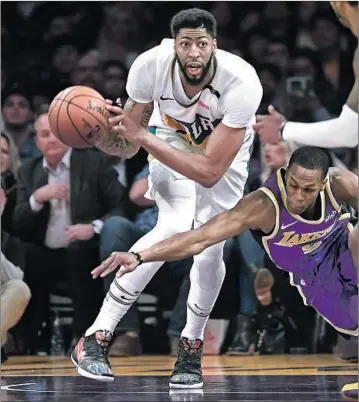  ?? Wally Skalij Los Angeles Times ?? WITH ANTHONY DAVIS, above, and LeBron James, the Lakers may entice another big name to join them.