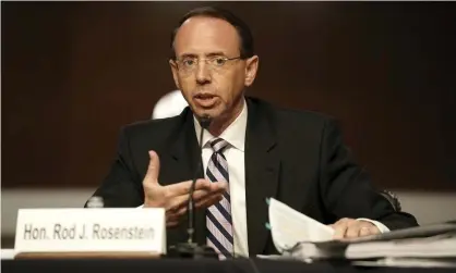  ?? Photograph: Greg Nash/AP ?? In July 2020, the Guardian reported Rod Rosenstein had made comments in a conference call with US attorneys charged with implementi­ng the policy that in effect meant that no child was too young to be separated from their parents.