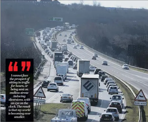  ??  ?? GOING NOWHERE: The number of cars in Britain has risen by 1.6 million since 2011, with almost 600,000 more in the past 12 months alone, according to official figures.