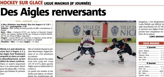  ?? (Photo Loris Bavaro) ?? Les Aigles rois du suspense à Jean-Bouin face à Angers.