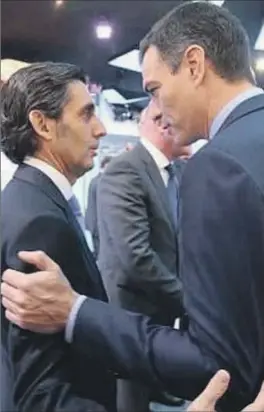  ?? EE ?? José María Álvarez-Pallete, CEO de Telefónica, y el presidente Pedro Sánchez.