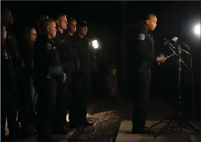  ?? (AP/Austin American-Stateman/Sara Diggins) ?? Austin Interim Police Chief Robin Henderson speaks at a media briefing Wednesday in Austin, Texas.