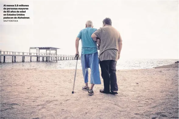  ?? SHUTTERSTO­CK ?? Al menos 5.8 millones de personas mayores de 65 años de edad en Estados Unidos padecen de Alzheimer.