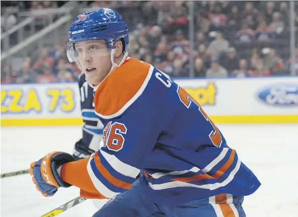  ?? SHAUGHN BUTTS ?? As the regular NHL season is set to start, forward Drake Caggiula looks as if he has locked up a roster spot with the Oilers.