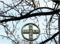  ?? — Reuters ?? The logo of Bayer AG is pictured at the Bayer Healthcare subgroup production plant in Wuppertal, Germany.