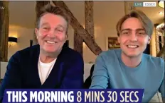  ??  ?? THIS MORNING 8 MINS 30 SECS SEEING DOUBLE: Walsh and Barney on the ITV morning show