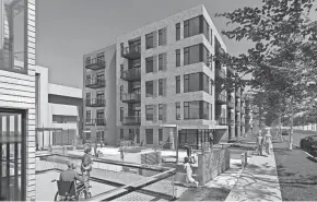  ?? ENGBERG ANDERSON ARCHITECTS ?? The apartments proposed for Bayshore would include a public plaza along North Lydell Avenue.