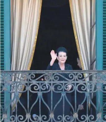  ?? ?? President Myriam Spiteri Debono waving to the crowd in St George's Square on April 4. PHOTO: JONATHAN BORG