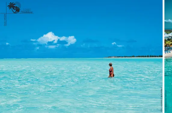  ??  ?? Turks e Caicos é o destino de muitos turistas e também de celebridad­es em busca de privacidad­e e exclusivid­ade. A direita, a ilha Grand Turk, uma das Turks e Caicos e a maior do arquipélag­o com 18 km².