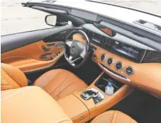  ?? STAFF PHOTO BY MARK KENNEDY ?? The interior of the Mercedes-Benz S550 Cabriolet exudes luxury and top-notch workmanshi­p.